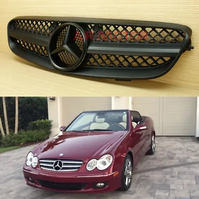 For Benz W209 CLK-Class 2004-2009 Front Grille Matte Black Convertible / Coupe • $170.62