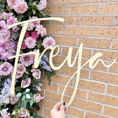 Name Personalised Wall Door Sign Wood Laser Cut Mdf Craft Blank Calligraphy Text • £14.99