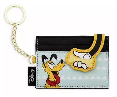 Disney Parks Pluto & Mickey Keychain Credit Card Holder ID Slim Wallet NEW • $19.95