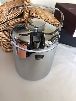 ZOJIRUSHI ELEPHANT JAPAN Chrome ICE BUCKET + Grate +Tongs Retro 1.3L ICE PAIL • £9.99