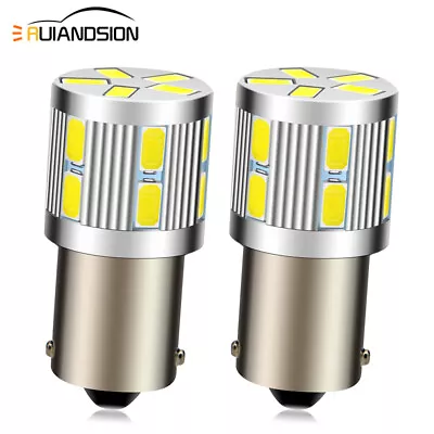 2x 6V AC / DC White 1156 BA15S LED Motorbike Classic Car Turn Signal Light Bulbs • $7.82