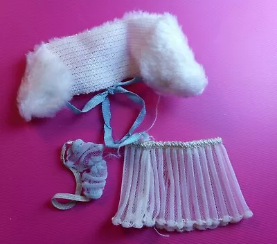 1959-62 Vintage Barbie Undergarments #919 Blue & White Bra Panty Fur  Lingerie • $5.99