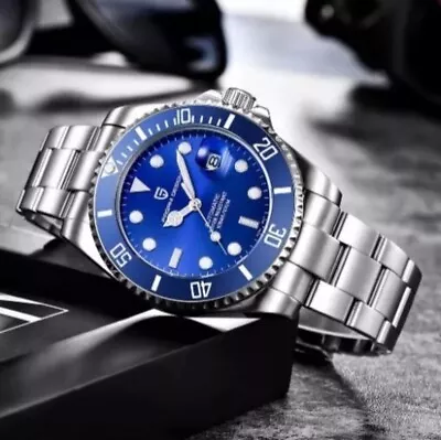 Pagani Design PD1639 Blue Mens 43mm Automatic NH35A Stainless 100m Dive Watch • $85