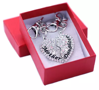 Mother Mom Daughter BFF Best Friends Foreve Heart Charm Key Chain Birthday Gift • $11.99