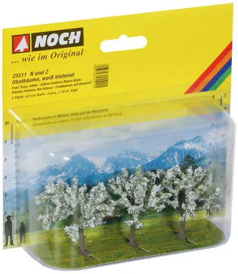 Noch N/Z Scale 25511 Blooming White Flower Fruit Trees 3-Pack *NEW *$0 SHIPPING • $16.99