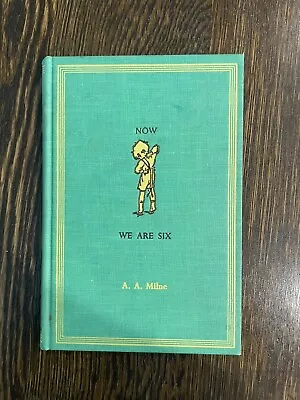 $12 • Buy NOW WE ARE SIX A.A. Milne 1961 Edition Dutton Green Cloth HC Orange Inner Cover