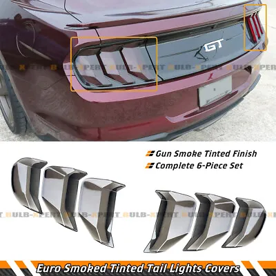 For 2018-2023 Ford Mustang Smoke Tinted Euro Tail Light Lamp Lens Bezel Covers • $44.99