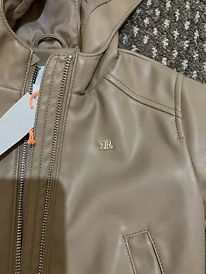 £30 • Buy River Island Mini Girls Aged 18-24  Months Faux Leather Hooded Bomber Jacket