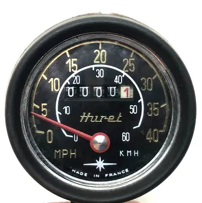 Huret Bicycle Speedometer Vintage With Mounting Bracket Black Dial Black Case • $49