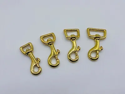 £3.49 • Buy Square Solid Brass Trigger Clips Snap Hooks Leather Craft Hardware -select Size