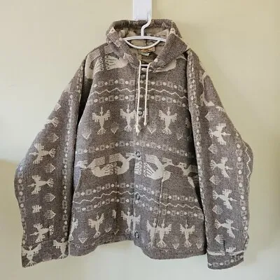 Nuevo Americana Navajo Otavala  Aztec Woven Pattern Wool Button Up Jacket Men XL • $88.01