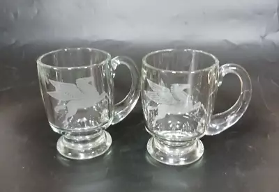 Mobil Gas Oil Glass Beer Mugs Pegasus Advertising Pair • $46.75