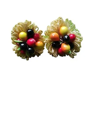 Original 50s Retro  Fruit Basket  Earrings • $40