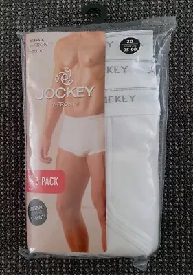 🔶️bnwt 3 Pack Jockey White Y-front Mens Underwear Briefs Size 20 95-99cm • $44.99