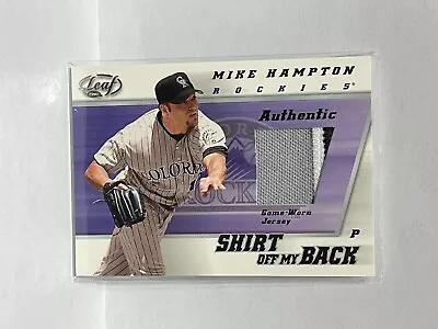 2002 Leaf Shirt Off My Back Jersey - MIKE HAMPTON (3-color Patch) • $29.95