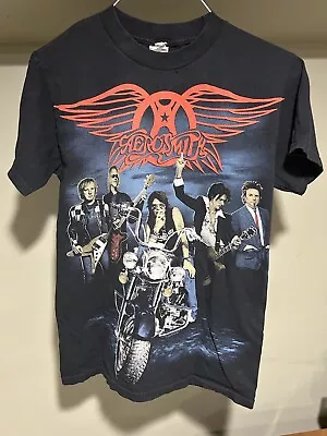 Vintage 2006 Aerosmith T Shirt Band All Over Print Black Size Small • $16.95