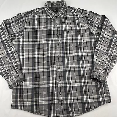 Eddie Bauer Flannel Shirt Men’s Sz TXL Button Up Plaid Pocket Logo Classic Fit • $17.99