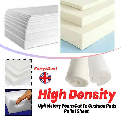£4.99 • Buy Upholstery Foam Sheet Cut To Size High Density Any Thickness Size