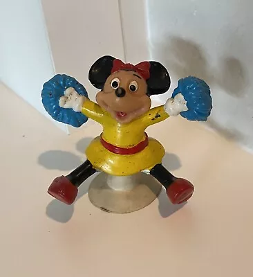 VTG Walt Disney Production Minnie Mouse Cheerleader On Suction Cup Figure • $11.75