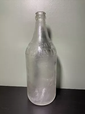 Vintage 32 Oz Dad’s Root Beer Glass Bottle Embossed Name & Grip No Deposit 1960s • $4