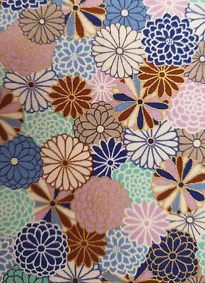 Japanese Fabric Seed Of Life UK 100% Cotton Material Metres Patchwork Flowers • £7.50