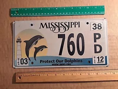 License Plate Mississippi Protect Our Dolphins Lighthouse 2 Dolphins 760 PD • $23.99