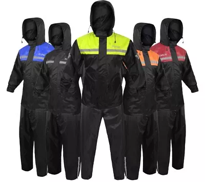 Rain Suit For Men Women Jackets Pant Gear Reflective Waterproof Motorcycle Hivis • $29.99