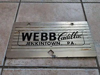 Vintage Webb Cadillac Jenkintown Pa License Plate Booster Dealer Pennsylvania  • $50