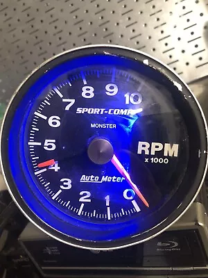 Autometer Sport Comp 5  Monster Used Tach. 0-10000 Rpm. • $42.99