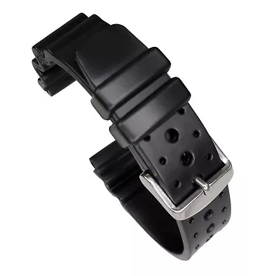 Long Divers Watch Strap PVC Rubber Style Black XL 18 20 22 24mm Replacement Band • $17.40