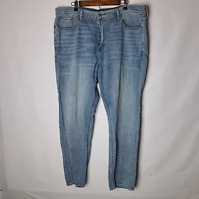 Lucky Brand 410 Athletic Slim Fit Jeans Mens 42x32 Blue Denim Cotton Linen Light • $30.96
