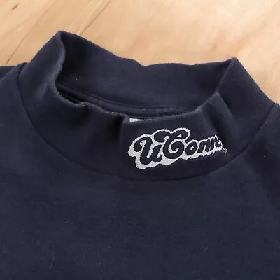 Vtg 90s Usa LEE Uconn Embroidered Mock Neck Long Sleeve Jersey T-shirt LARGE • $29