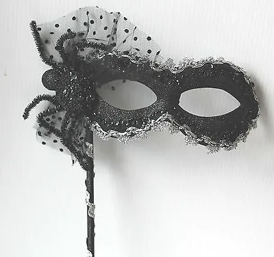 £11.99 • Buy Hand Held Spider Halloween Masquerade Party Ball Carnival Mask On A Stick