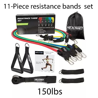 11 Piece Resistance Bands Set Yoga Pilates Tube Workout Band Fitness Heavy Duty • $12