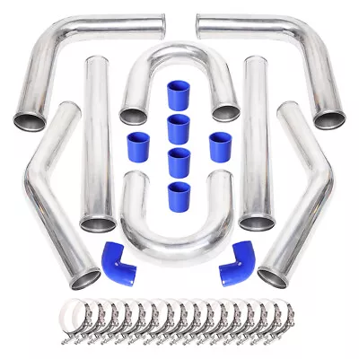 Auto Universal Turbo 2.5  Inch Aluminum Intercooler Piping Kit Calmps Blue • $96.88