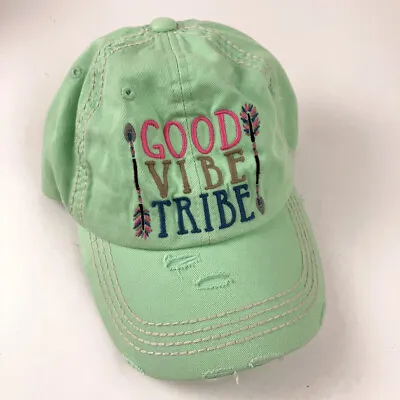 Good Vibe Tribe Hat Factory Distressed Light Bright Green • $17.51