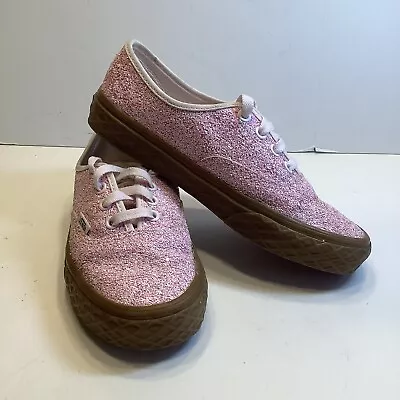 VANS Authentic Womens Glitter Sneakers Ice Cream Pink Size 5.5M Clean • $14.99