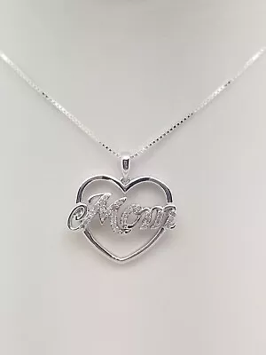 1Ct Round Lab-Created Diamond Heart MOM DAY Special Pendant 14k White Gold Over • $70