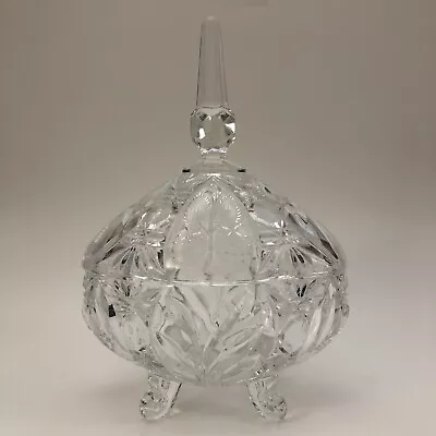 Vintage Crystal Footed Covered Candy Dish • $14.95