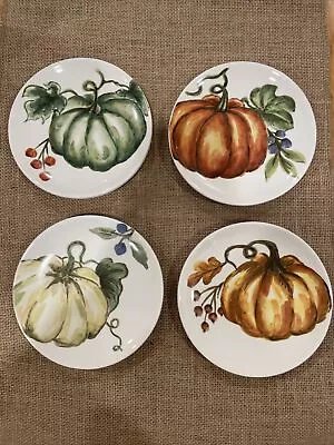 MAXCERA Set 4 Pumpkin Fall Thanksgiving Dessert Appetizer Plates 6 Inch Diameter • $25