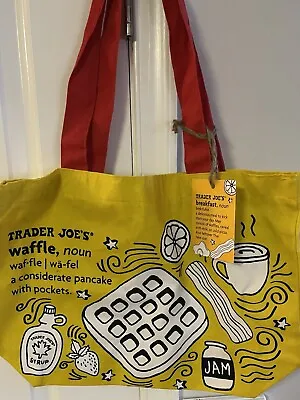 $15 • Buy 2 Bags Trader Joes Heavy Cotton Reusable Yellow Shopping Bag Waffle Toast Bag