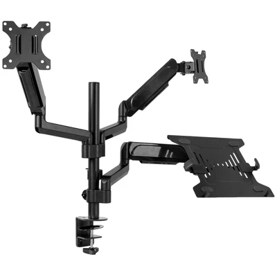 $99.99 • Buy VIVO Black Dual 17  To 32  Monitor And Laptop Pneumatic Arm Desk Mount