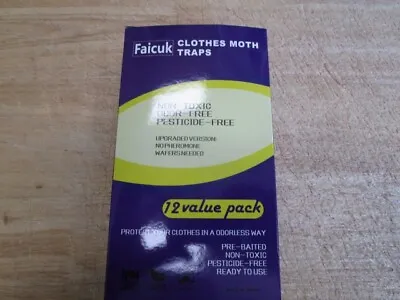 12 Pack Faicuk Clothes Moth Traps W Pheromone Attractant Closet Carpet FREE SHIP • $14