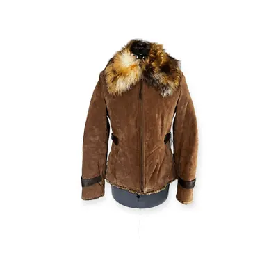 LUSCIOUS Fur Lined Suede Jacket With Faux Raccoon Collar • $85