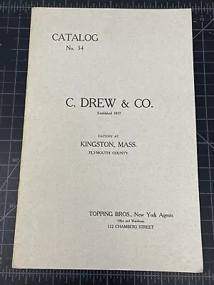 1972 Reissue C. Drew And Company Catalog #34 Shipwrights Tools • $44.99