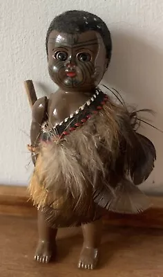 Vintage Native New Zealand National Costume Maori Baby Doll 12.5cm 1960s • £7.49