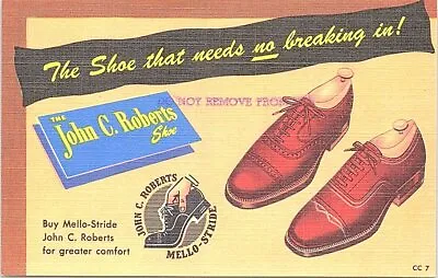 $34.99 • Buy Linen Advertising John C. Roberts Mello-Stride Shoes Men's Fashion 1940s