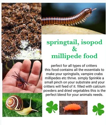 90g Millipede Isopod & Springtail Food With Added Calcium. • £4.99