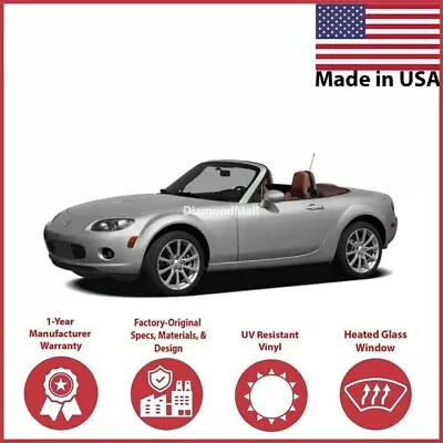 2006-10 Mazda Miata Convertible Soft Top W/DOT Apprv Glass Window BURGUNDY VINYL • $395.10