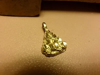 14k Yellow Gold Solid Pyramid Triangle Nugget Charm Pendant 1.6 Grams • $130